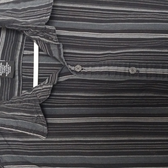 CALVIN KLEIN Jeans Striped black grey Long sleeve Shirt sz Medium 100% cotton - Picture 5 of 9